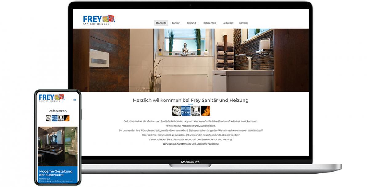 Webdesign: Frey Sanitär und Heizung