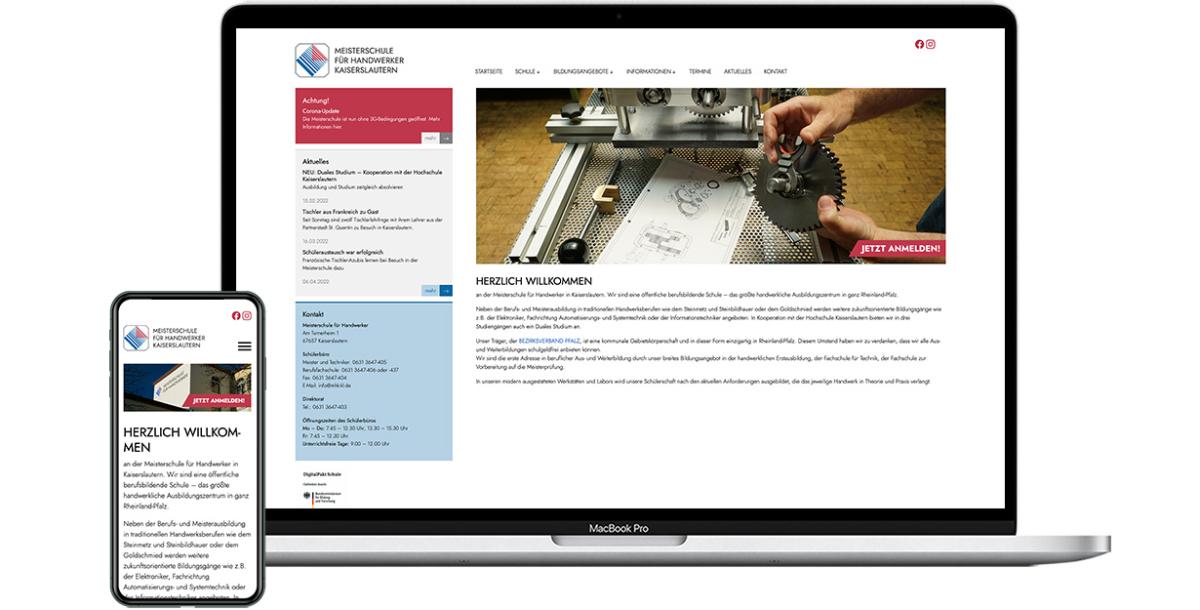 Webdesign: Meisterschule für Handwerk Kaiserslautern
